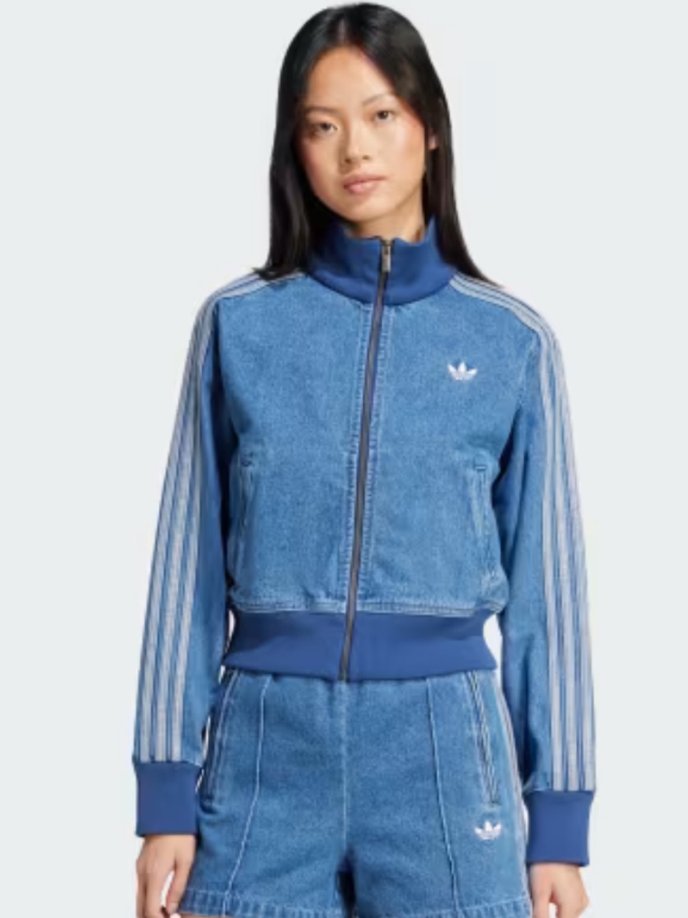 Adidas denim track jacket